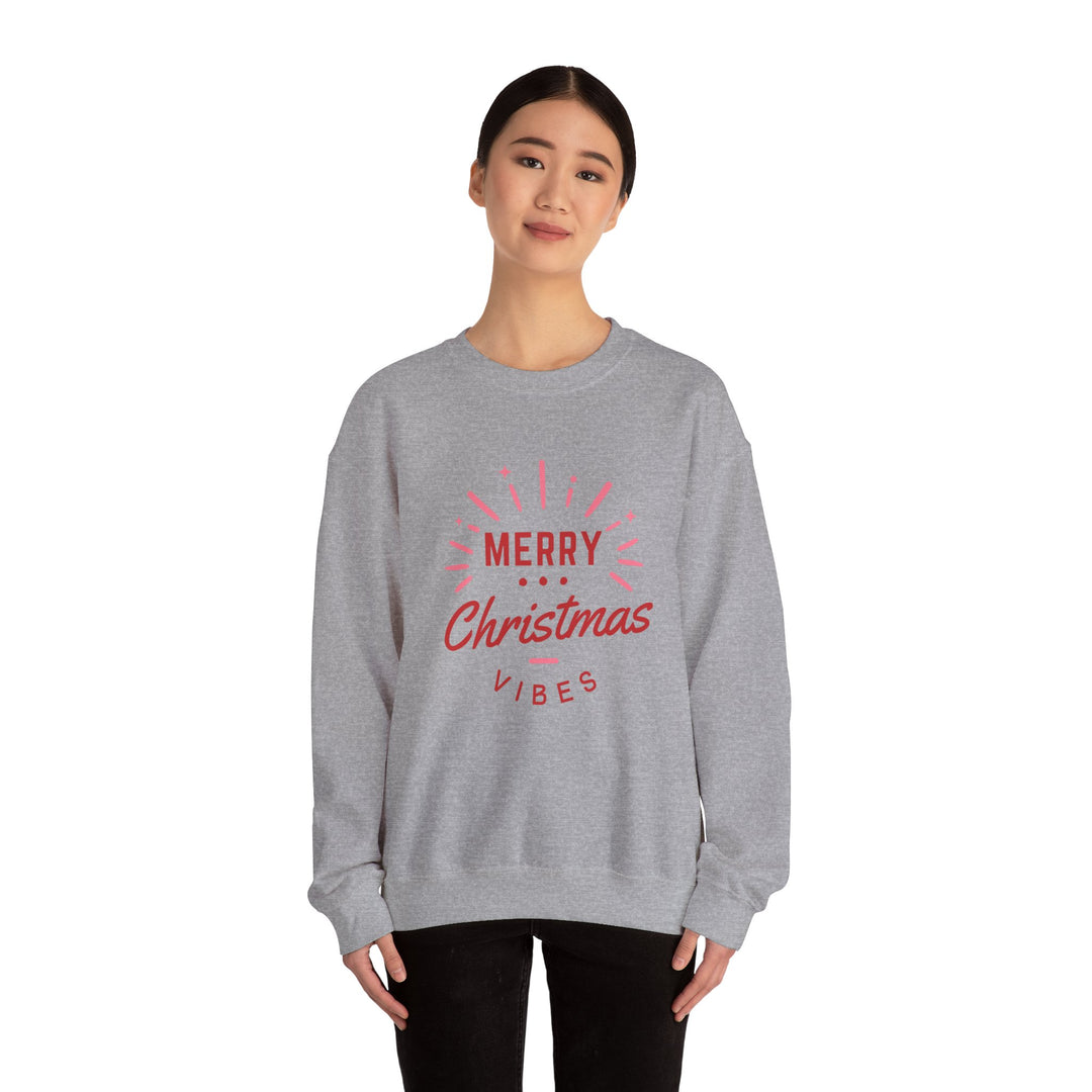 Christmas Sweatshirt — Merry Christmas Vibes Cozy Holiday Crewneck