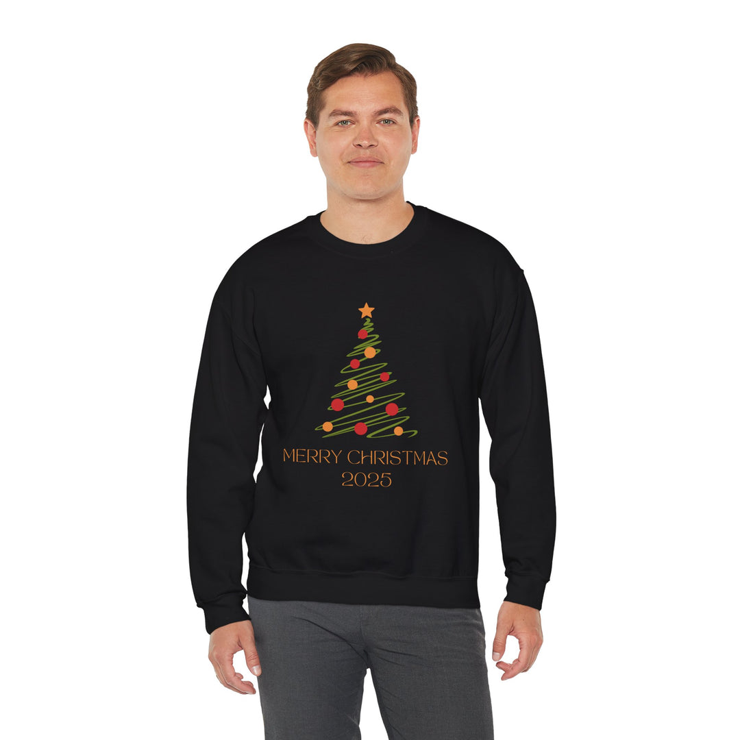 Christmas Tree Crewneck Sweatshirt – "Merry Christmas 2025" Holiday Sweater