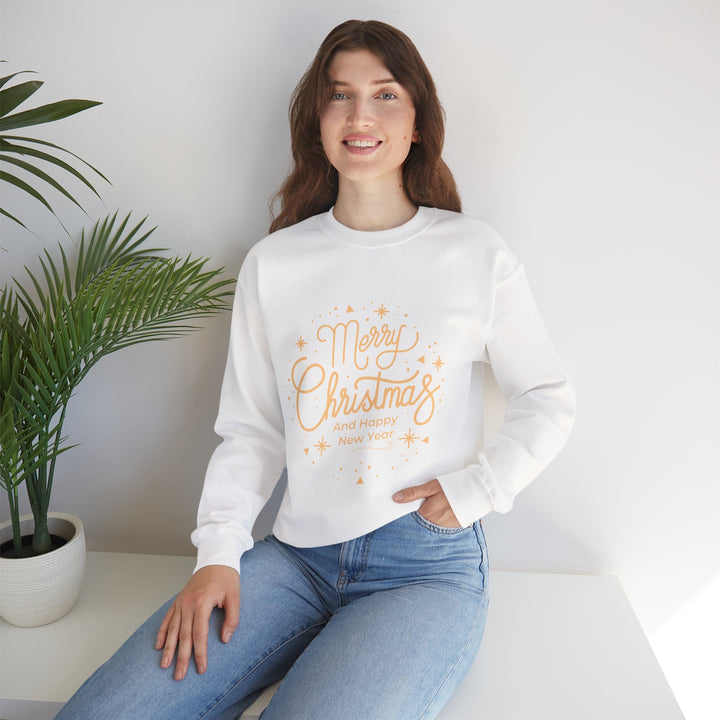 Merry Christmas Crewneck Sweatshirt — Gold Script Holiday Sweater