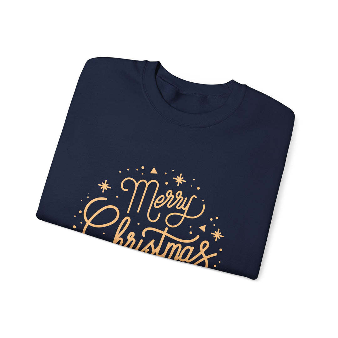 Merry Christmas Crewneck Sweatshirt — Gold Script Holiday Sweater
