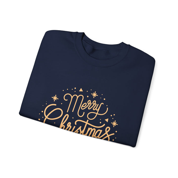 Merry Christmas Crewneck Sweatshirt — Gold Script Holiday Sweater