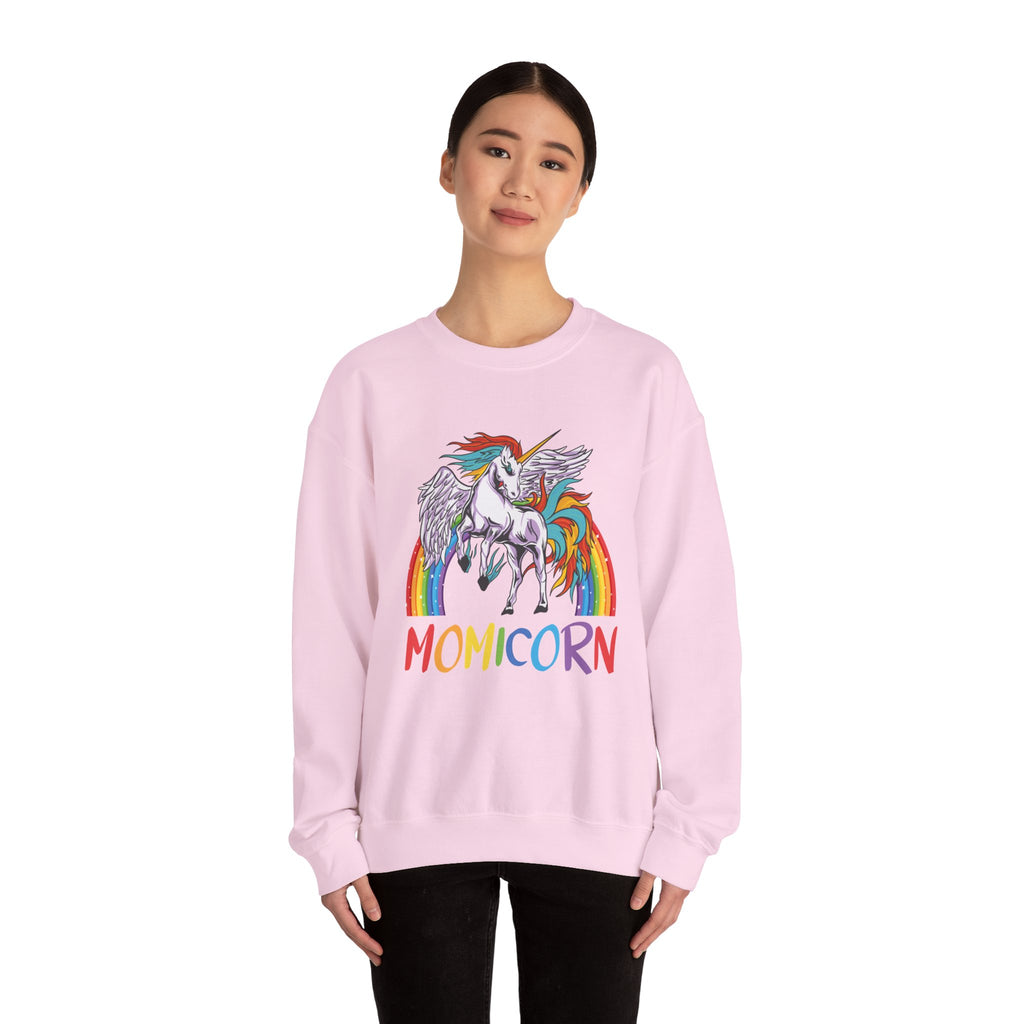 Mom Sweatshirt - Colorful MOMICORN Design
