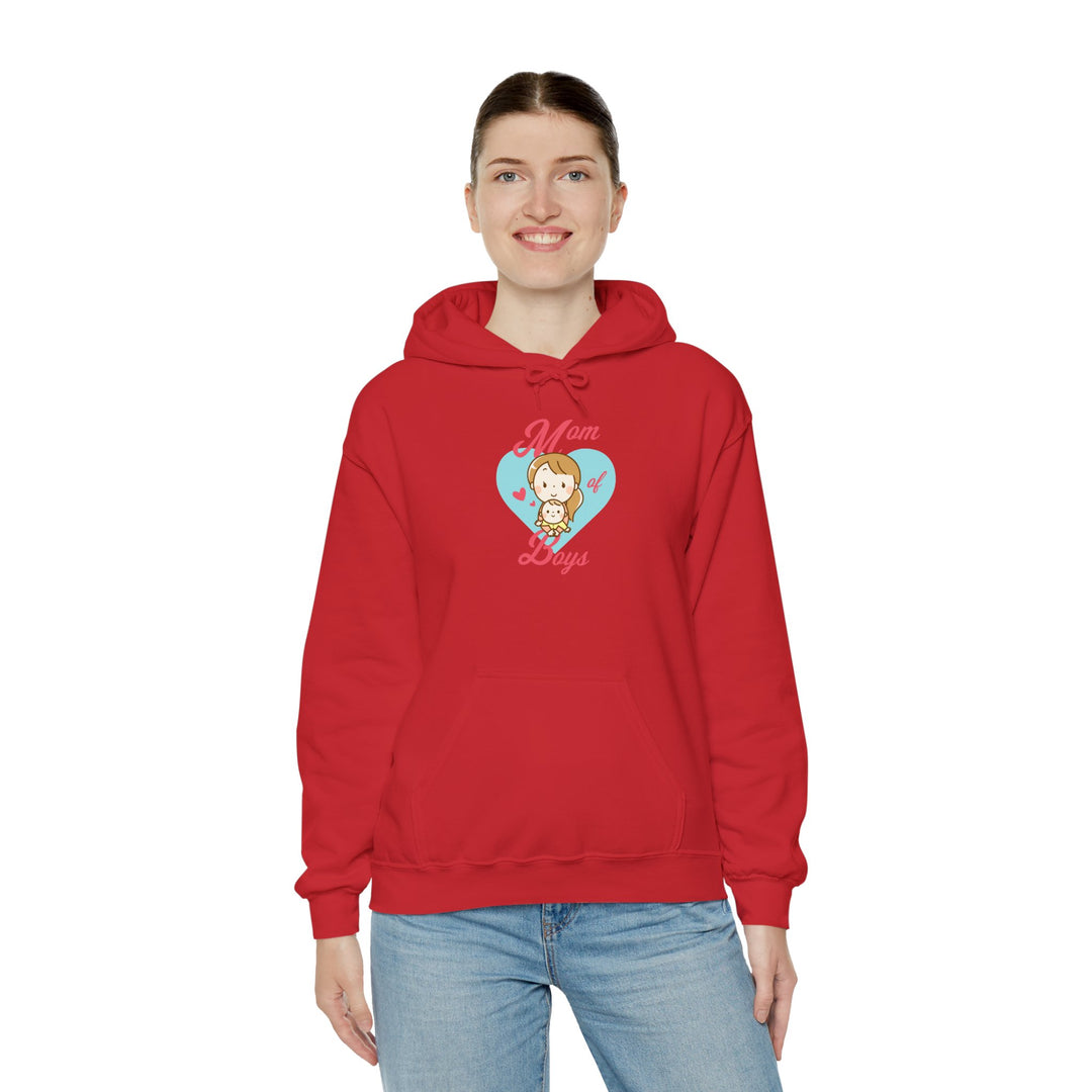 Mom's Unisex Hooded Sweatshirt - Mom of Boys Hoodie - Cute Graphic Hoodie for Mothers