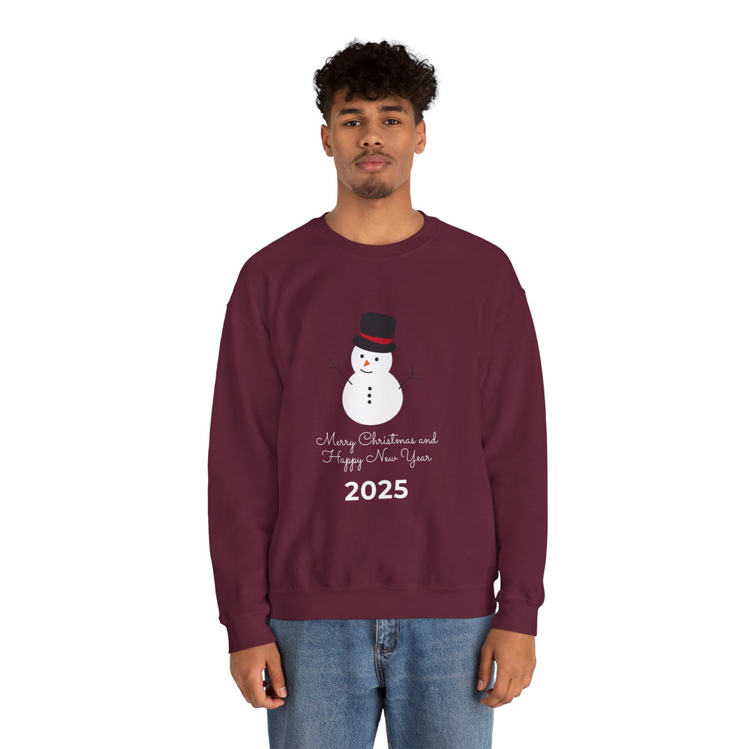 Christmas Snowman 2025 Crewneck Sweatshirt - "Merry Christmas and Happy New Year"