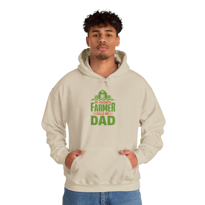 Dad’s Hooded Sweatshirt – My Favorite Farmer Calls Me Dad Design