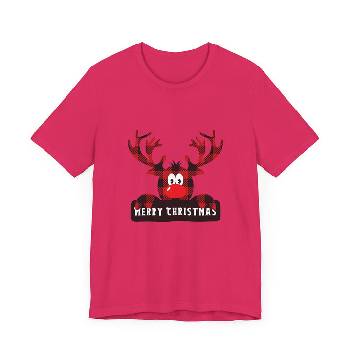 Merry Christmas Unisex Tee with Fun Reindeer Design