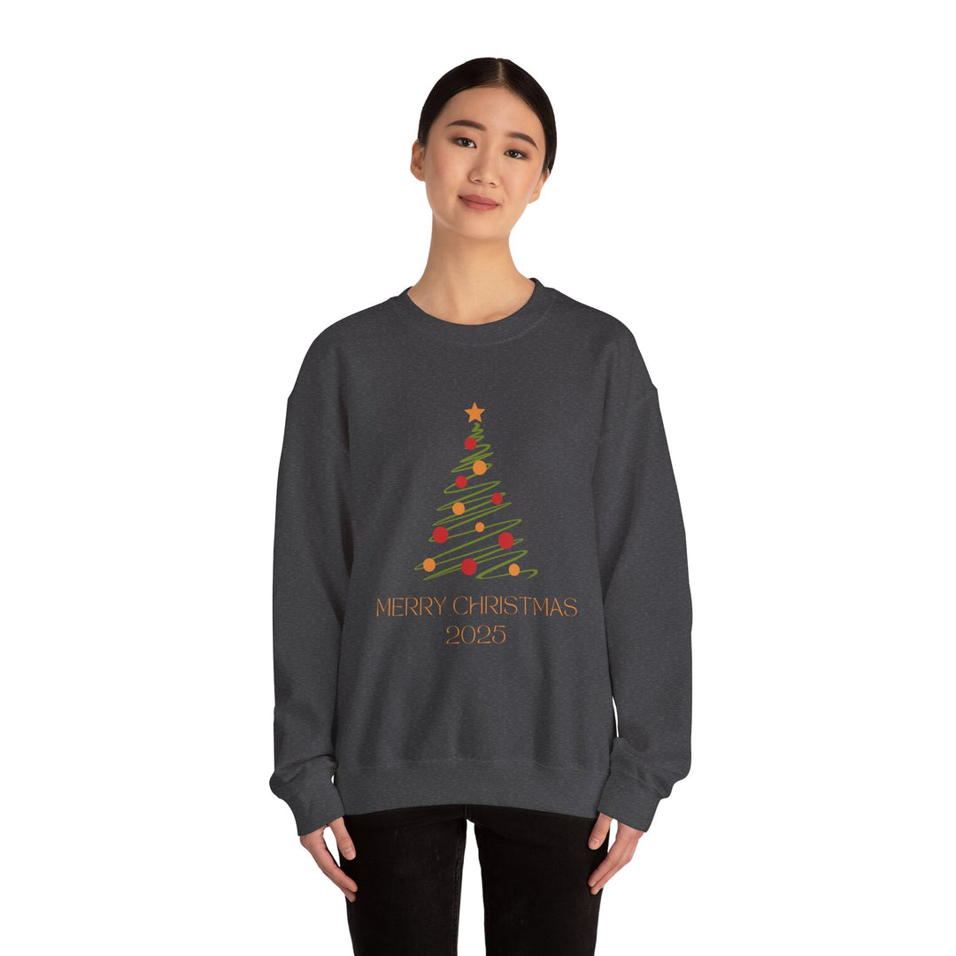 Christmas Tree Crewneck Sweatshirt – "Merry Christmas 2025" Holiday Sweater