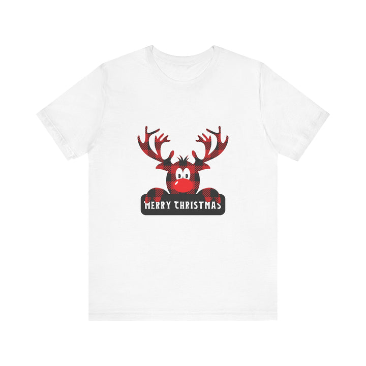 Merry Christmas Unisex Tee with Fun Reindeer Design