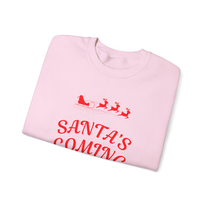 Christmas Sweatshirt — "Santa's Coming to Town" Festive Crewneck