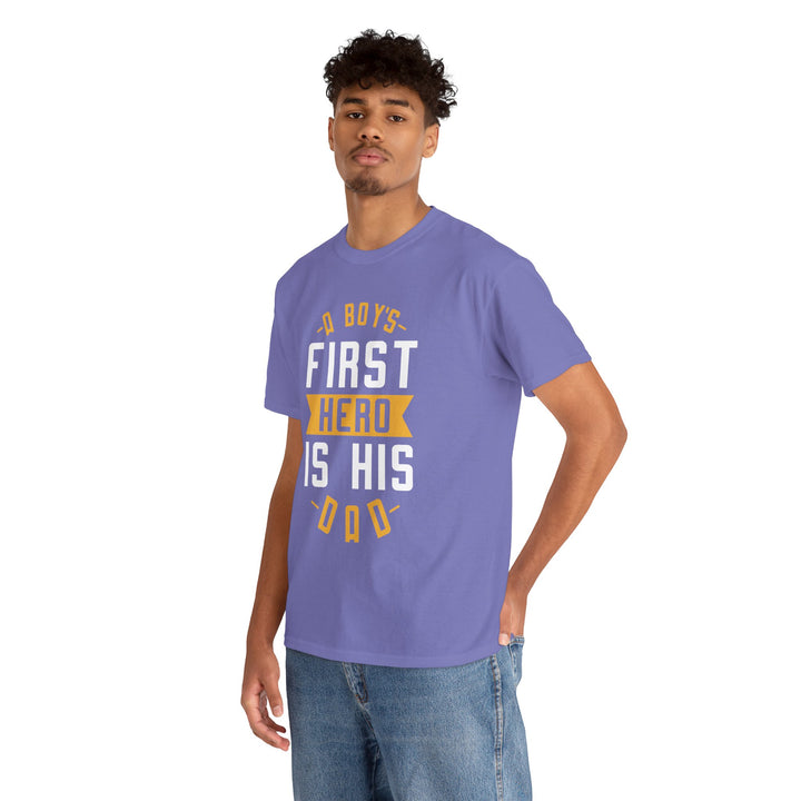 Dad's T-Shirt - A Boy's First Hero is His Dad Design