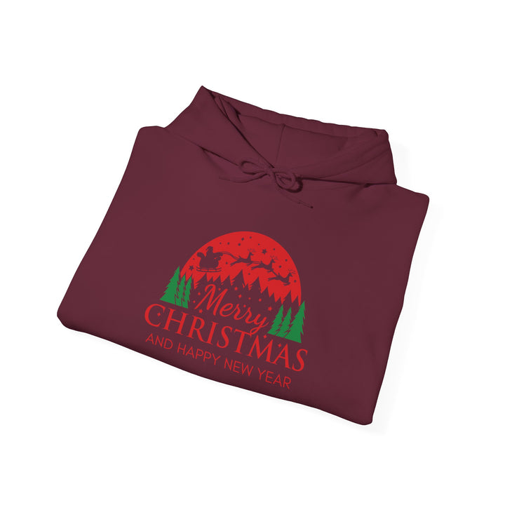 Merry Christmas Hoodie - Festive Red & Green Holiday Sweatshirt