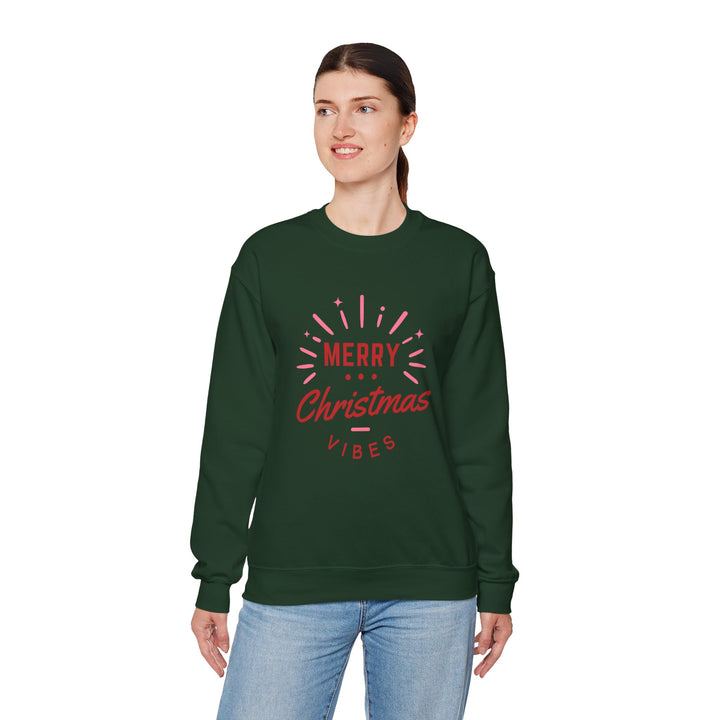Christmas Sweatshirt — Merry Christmas Vibes Cozy Holiday Crewneck