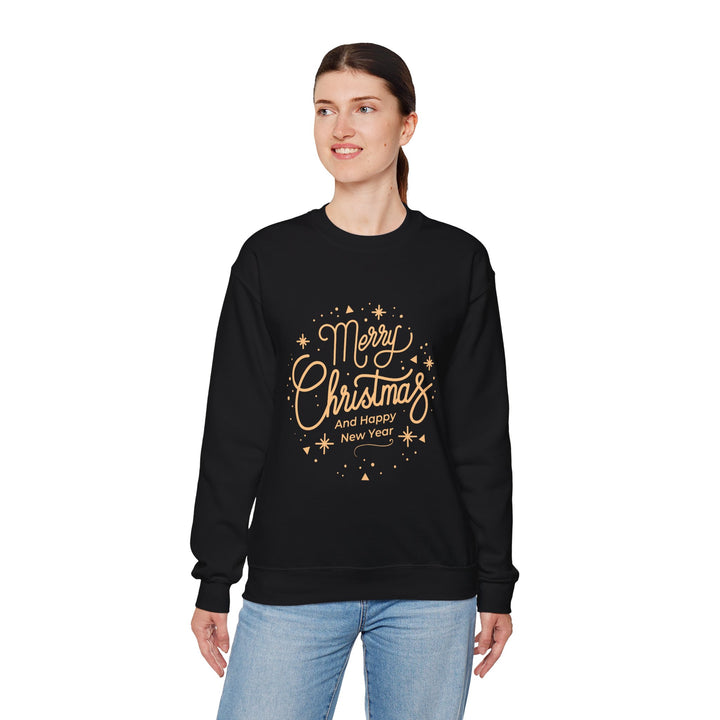 Merry Christmas Crewneck Sweatshirt — Gold Script Holiday Sweater