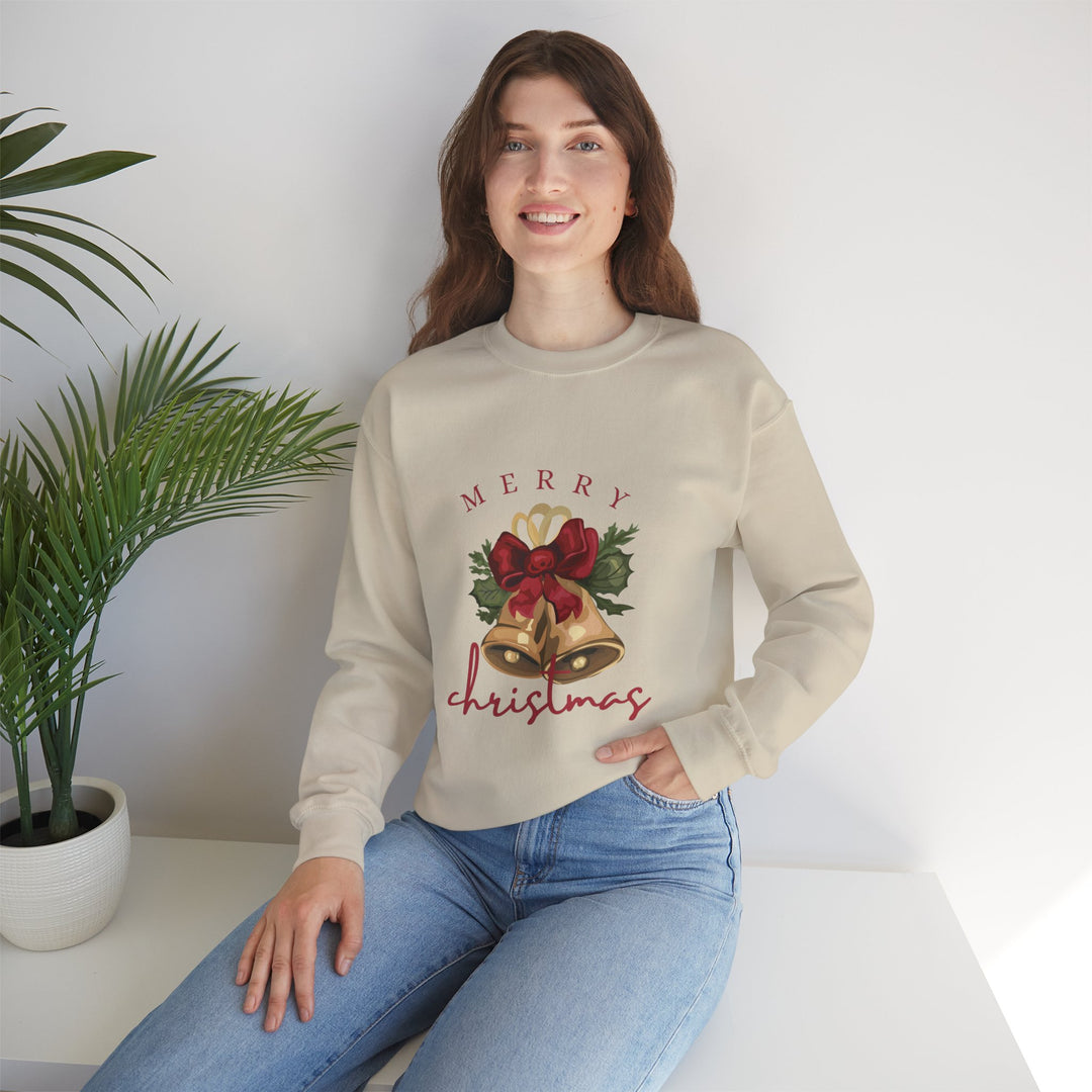 Christmas Bells Crewneck Sweatshirt — "Merry Christmas" Holiday Pullover