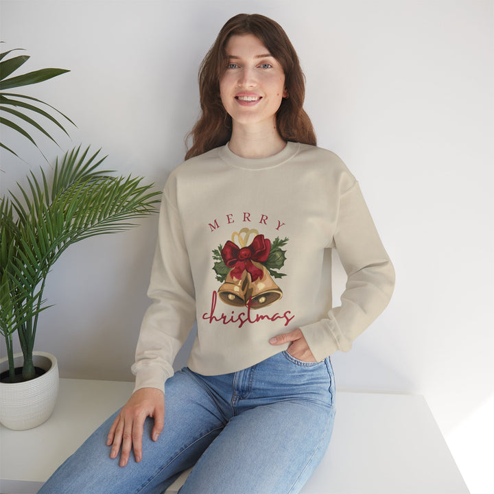 Christmas Bells Crewneck Sweatshirt — "Merry Christmas" Holiday Pullover
