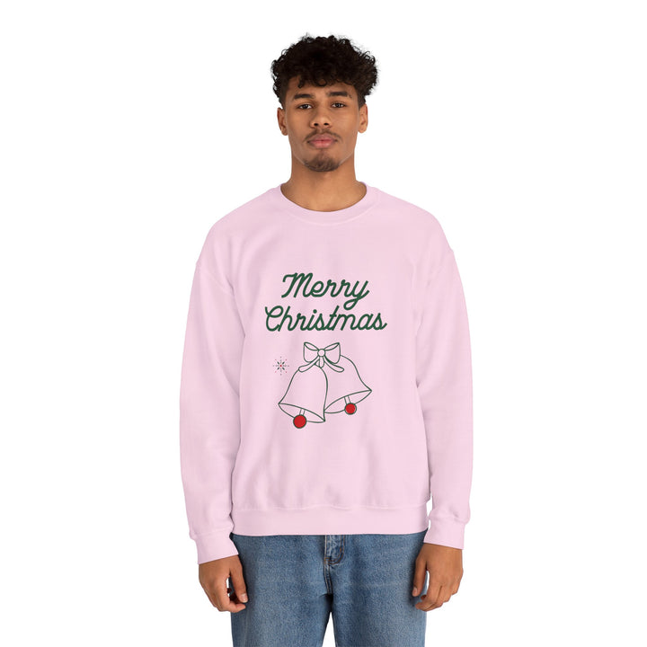 Christmas Crewneck Sweatshirt — “Merry Christmas” Bells Holiday Pullover