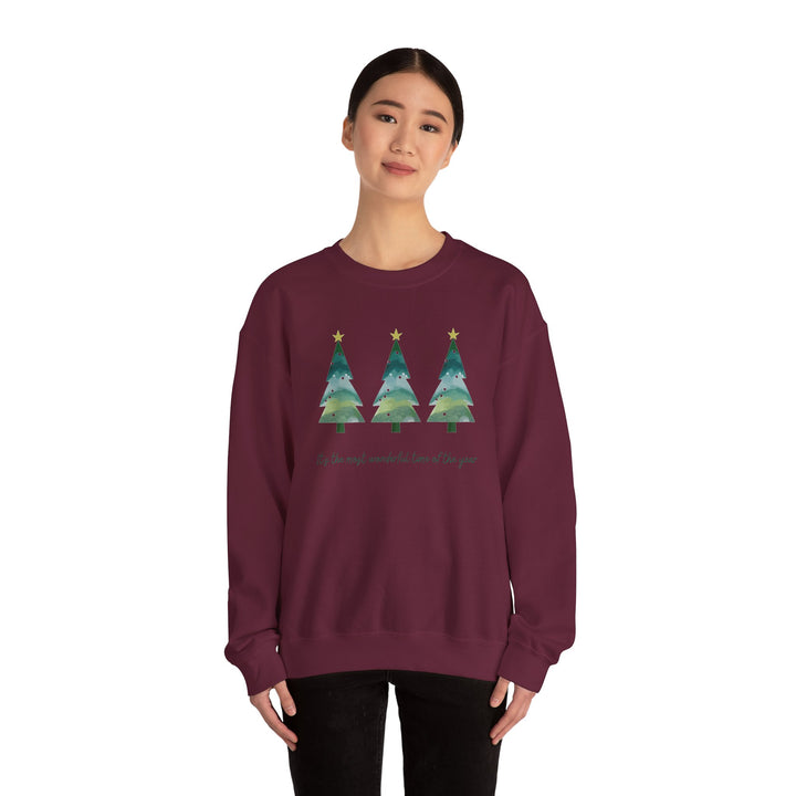 Christmas Tree Crewneck Sweatshirt — Cozy Holiday Trees Design