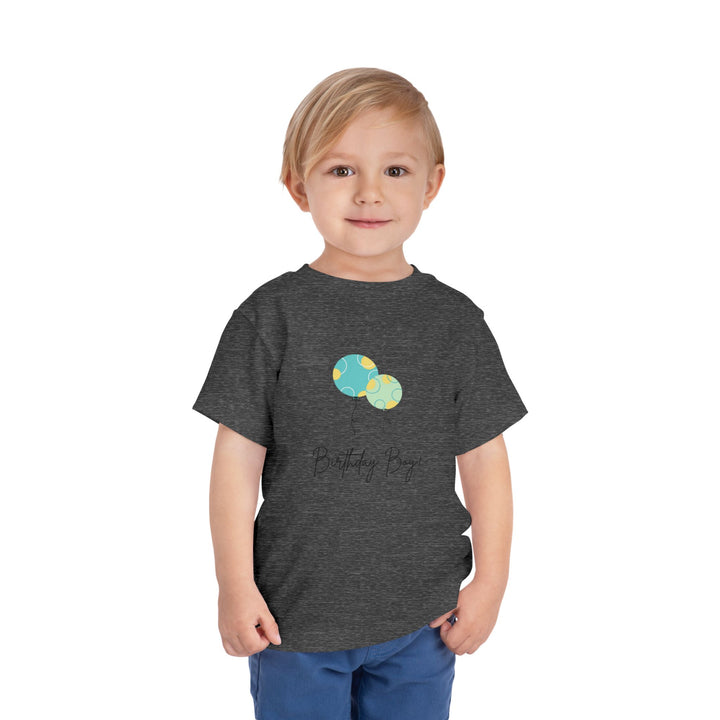 Toddler Tee — "Birthday Boy" Balloon Graphic