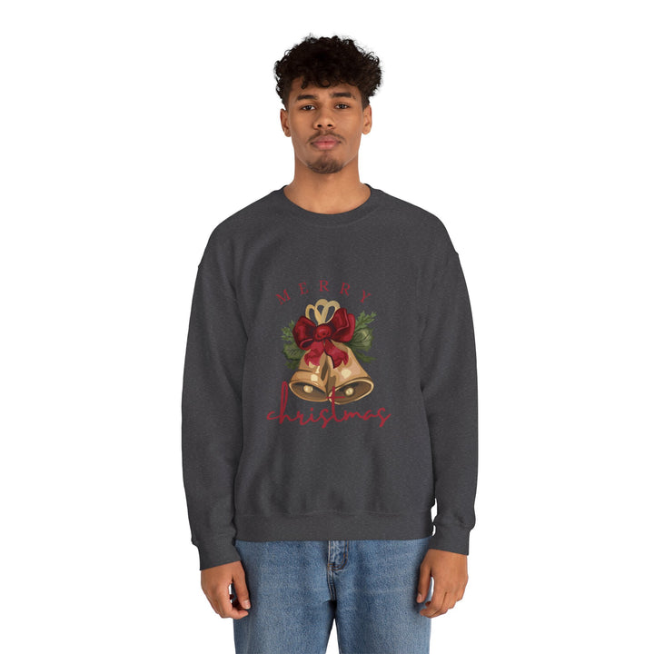 Christmas Bells Crewneck Sweatshirt — "Merry Christmas" Holiday Pullover