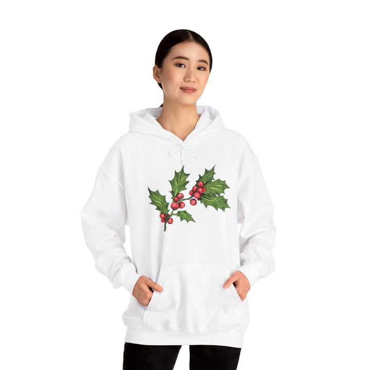 Festive Holly Unisex Hooded Sweatshirt