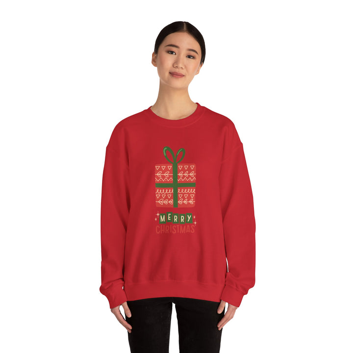 Christmas Present Sweatshirt – 'Merry Christmas' Holiday Crewneck
