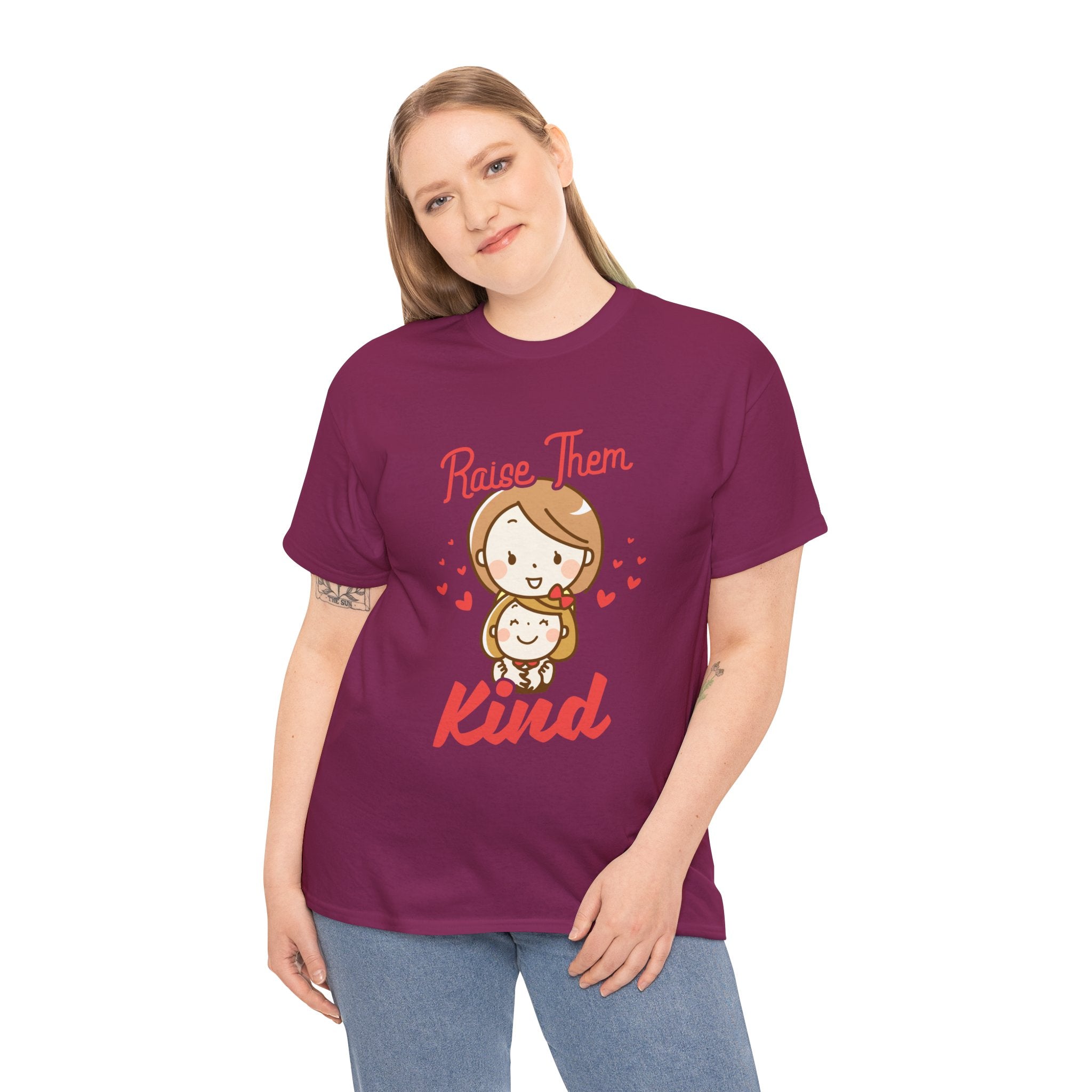 Mom T-Shirt – Raise Them Kind – Sweet Family Love Design