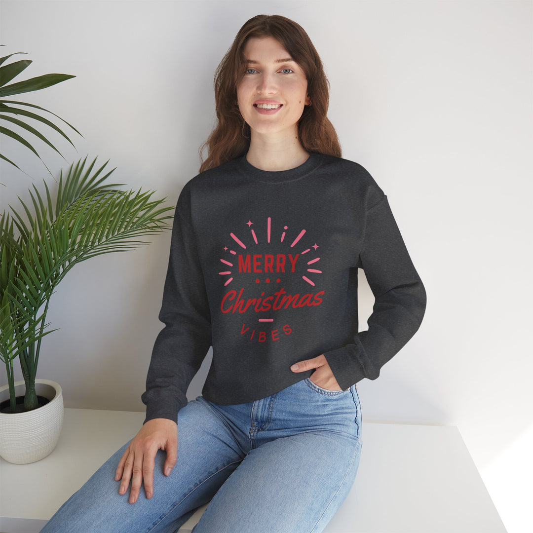 Christmas Sweatshirt — Merry Christmas Vibes Cozy Holiday Crewneck