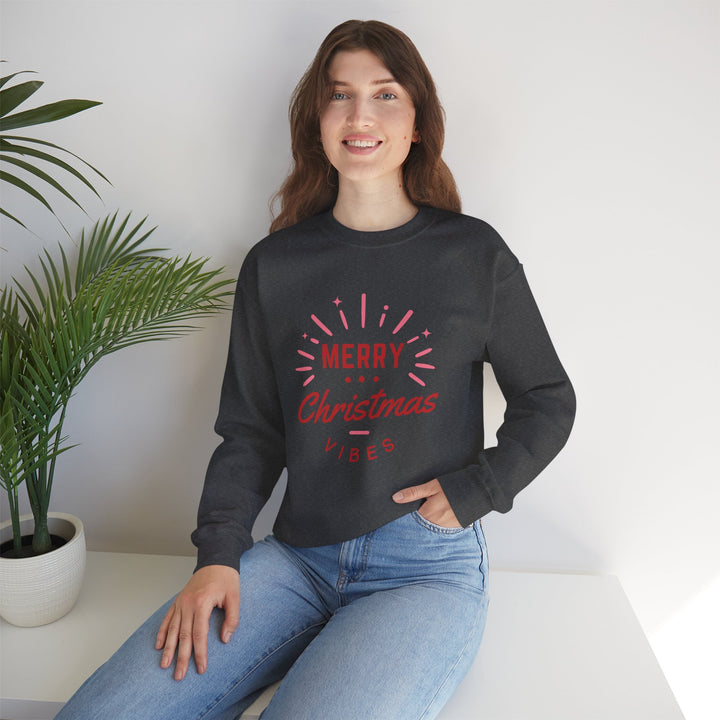 Christmas Sweatshirt — Merry Christmas Vibes Cozy Holiday Crewneck