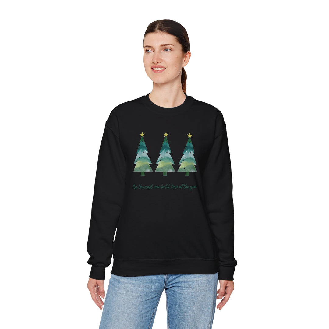 Christmas Tree Crewneck Sweatshirt — Cozy Holiday Trees Design