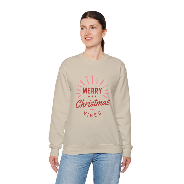Christmas Sweatshirt — Merry Christmas Vibes Cozy Holiday Crewneck