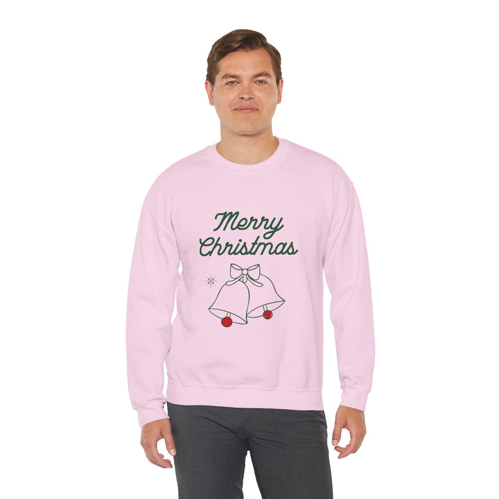 Christmas Crewneck Sweatshirt — “Merry Christmas” Bells Holiday Pullover