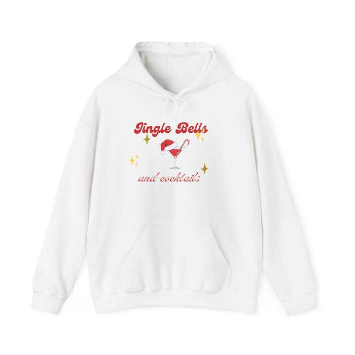 Jingle Bells and Cocktails Hoodie - Festive Unisex Heavy Blend Sweatshirt