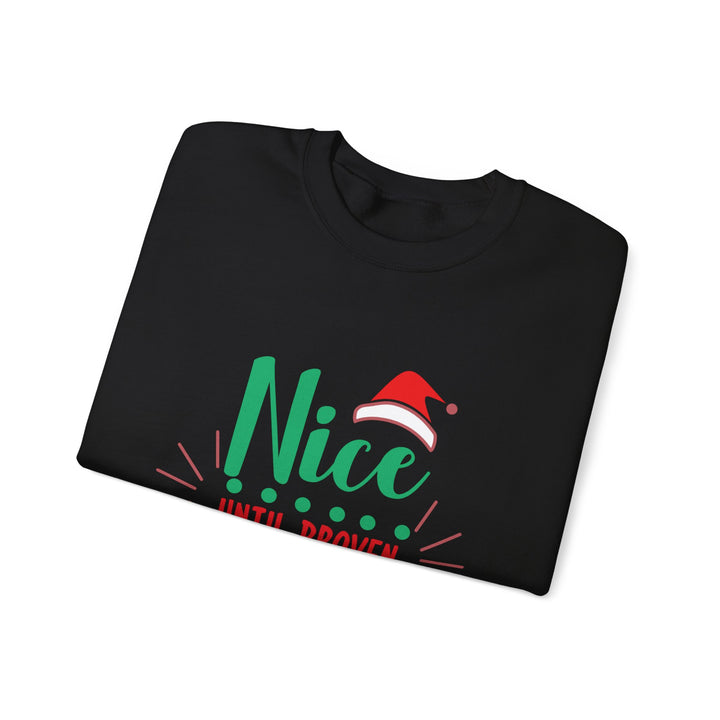 Christmas Sweatshirt “Nice Until Proven Naughty” Holiday Crewneck