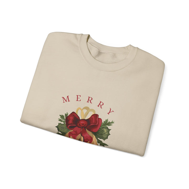 Christmas Bells Crewneck Sweatshirt — "Merry Christmas" Holiday Pullover