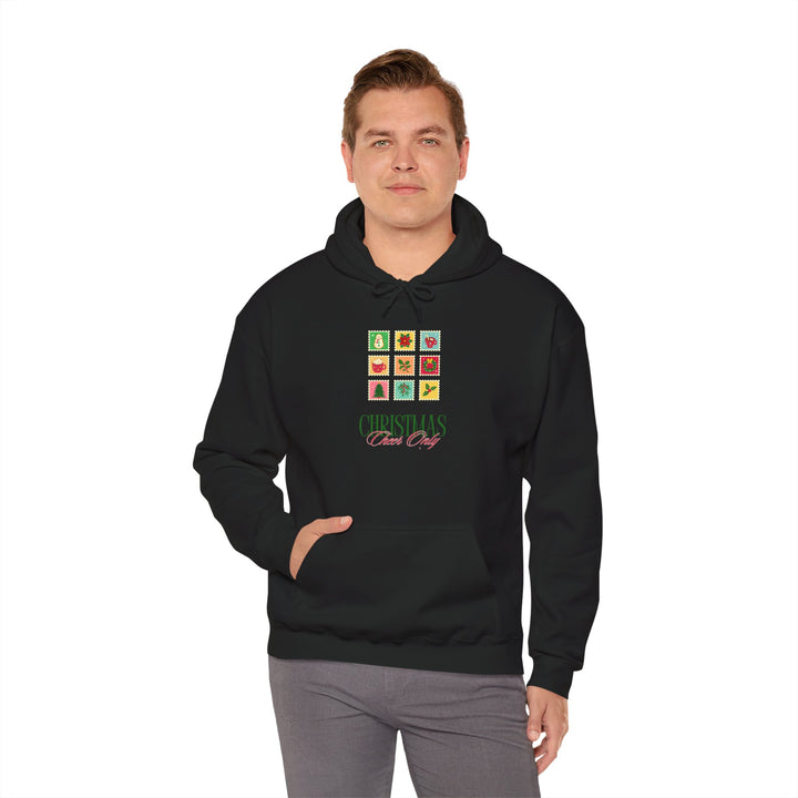 Christmas Cheer Hoodie — Festive Gift Icon Grid with "Christmas Every Day" Text