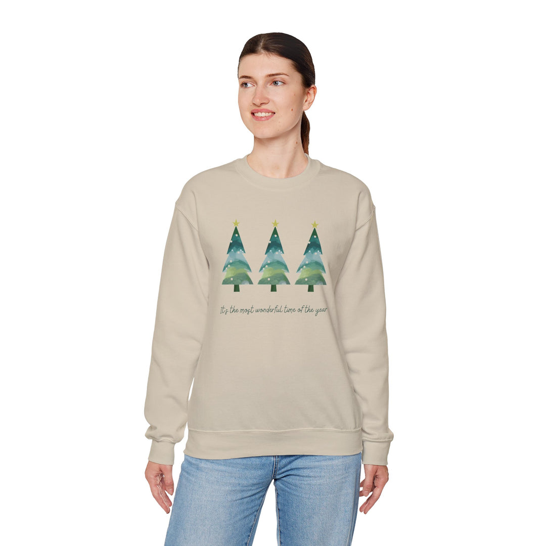 Christmas Tree Crewneck Sweatshirt — Cozy Holiday Trees Design