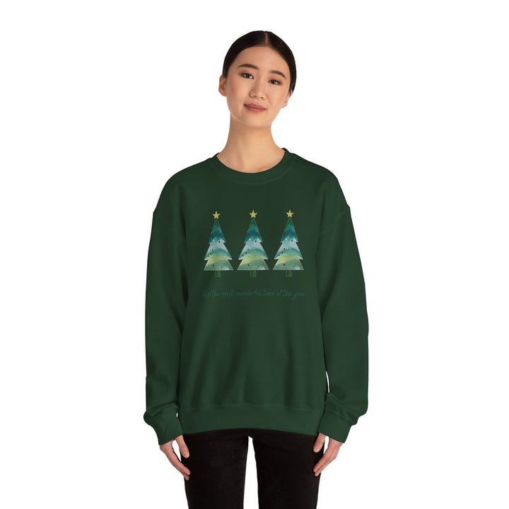 Christmas Tree Crewneck Sweatshirt — Cozy Holiday Trees Design