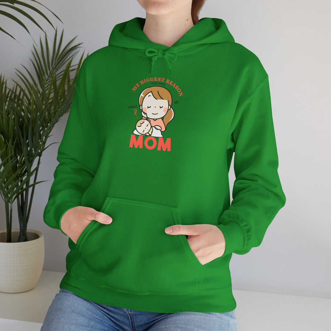 Mom's Hooded Sweatshirt – My Biggest Reason for Living Calls Me Mom Design