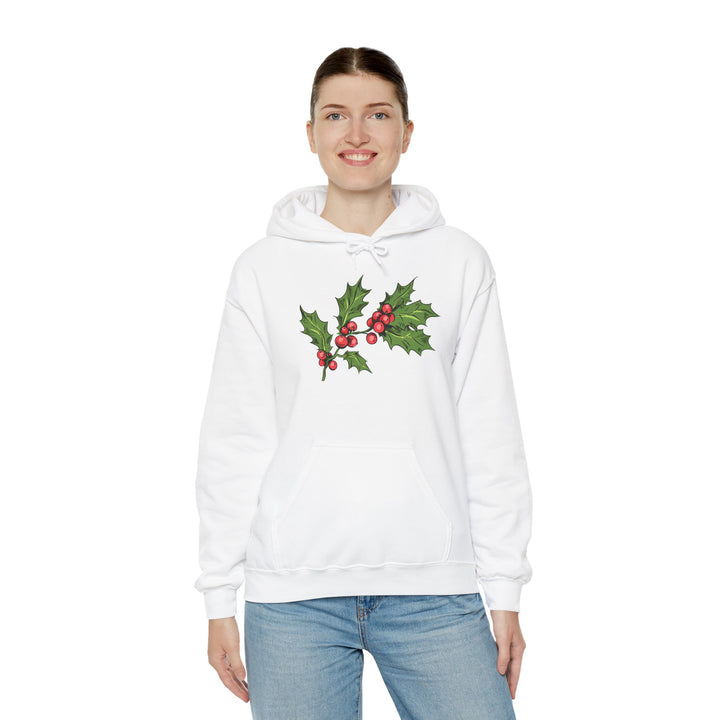 Festive Holly Unisex Hooded Sweatshirt