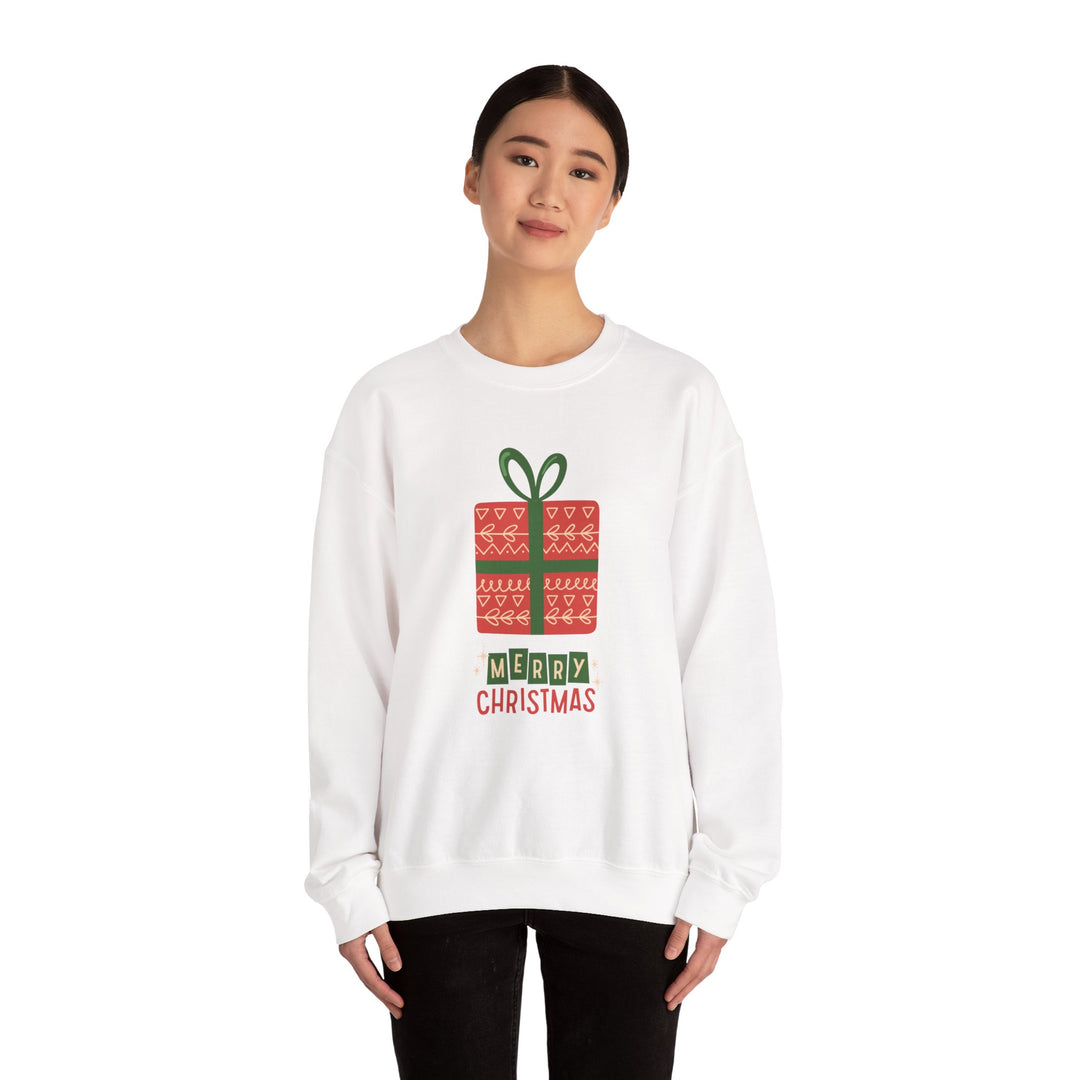 Christmas Present Sweatshirt – 'Merry Christmas' Holiday Crewneck