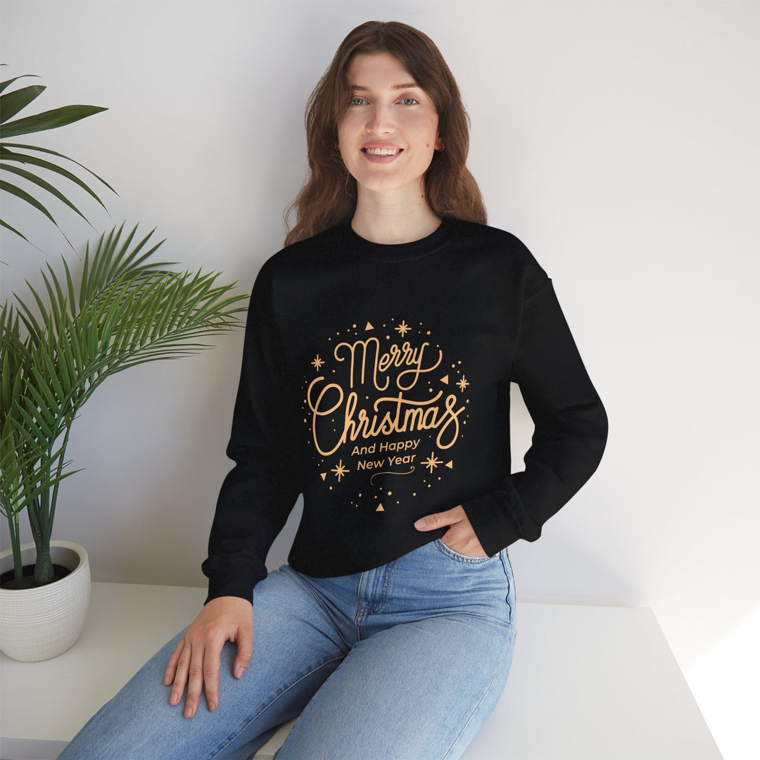 Merry Christmas Crewneck Sweatshirt — Gold Script Holiday Sweater