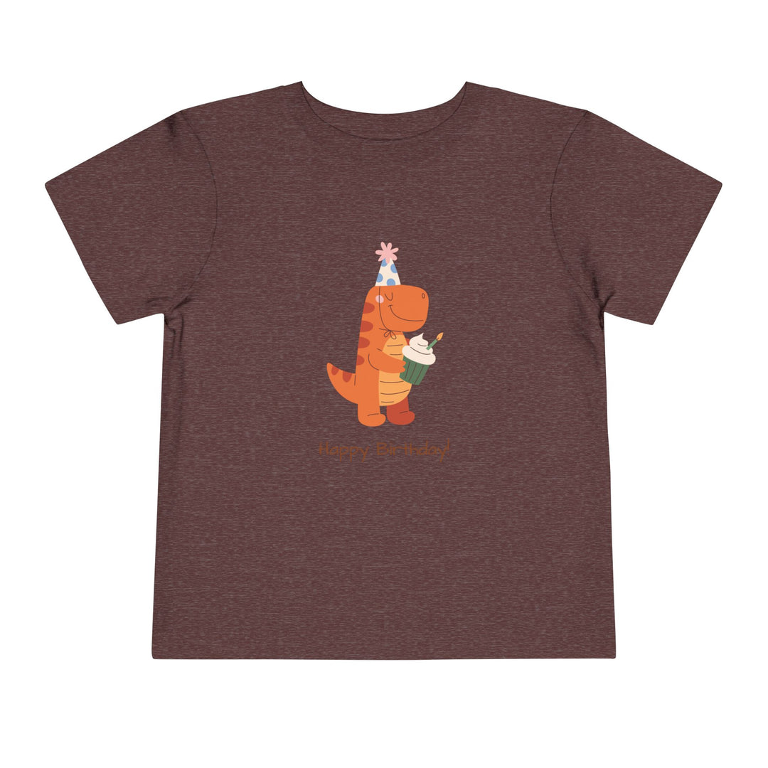 Toddler Tee — Cute Birthday Dinosaur "Happy Birthday" Shirt