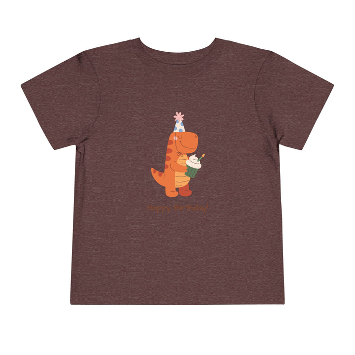 Toddler Tee — Cute Birthday Dinosaur "Happy Birthday" Shirt
