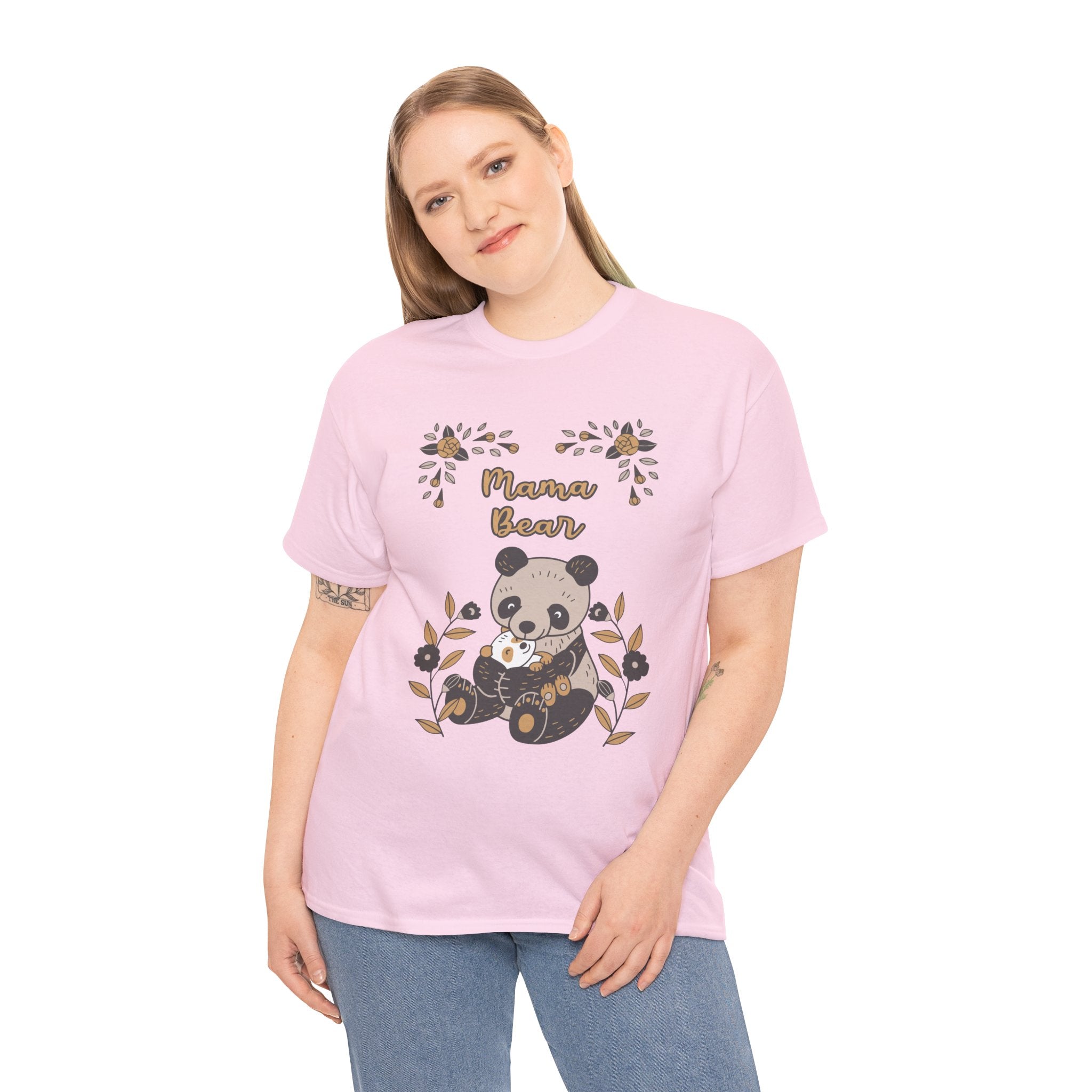 Mom T-Shirt - Mama Bear with Cute Panda Design