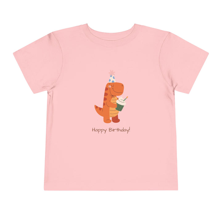 Toddler Tee — Cute Birthday Dinosaur "Happy Birthday" Shirt