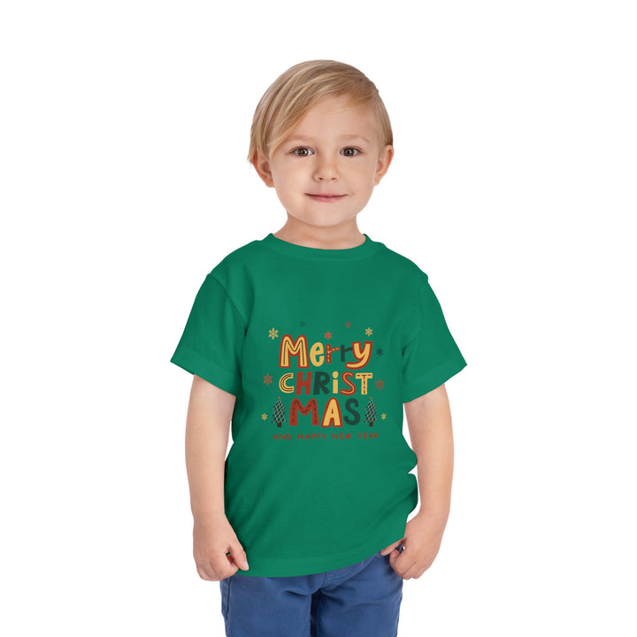 Toddler Christmas Tee — "Merry Christmas and Happy New Year" Holiday Shirt