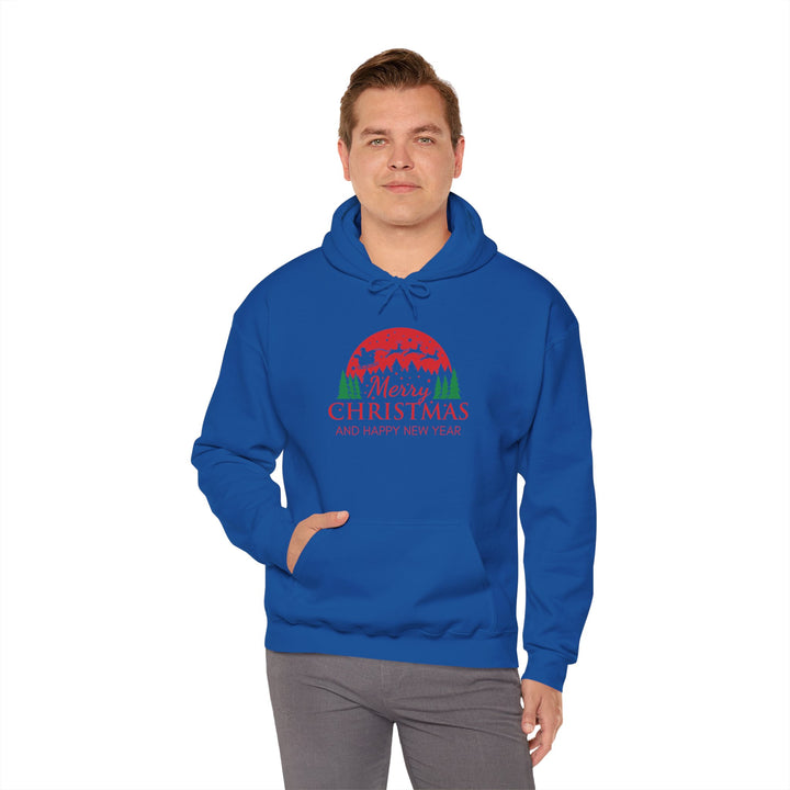 Merry Christmas Hoodie - Festive Red & Green Holiday Sweatshirt