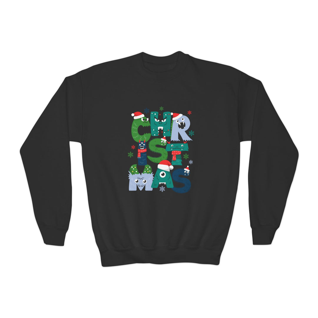 Kids Christmas Crewneck Sweatshirt – Colorful Holiday 'CHRISTMAS' Letter Design