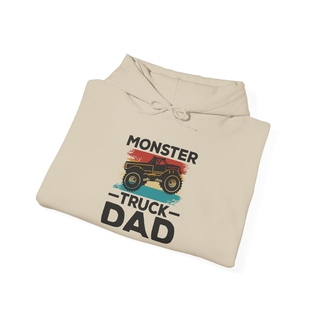 Dad’s Hooded Sweatshirt – Monster Truck Dad Design