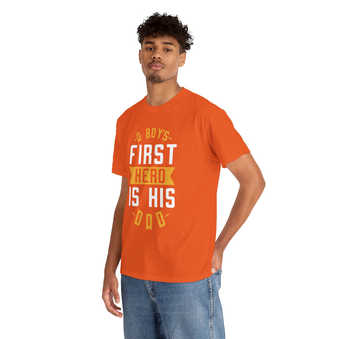 Dad's T-Shirt - A Boy's First Hero is His Dad Design